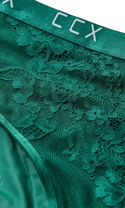 Signature Lace Cheeky Panty - emerald