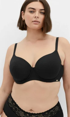 Smooth & Chic Cotton T-Shirt Bra - black