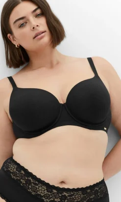 Smooth & Chic Cotton T-Shirt Bra - black