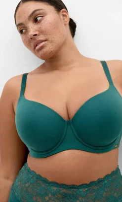 Smooth & Chic Cotton T-Shirt Bra - deep teal