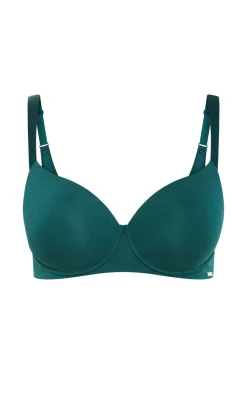 Smooth & Chic Cotton T-Shirt Bra - deep teal