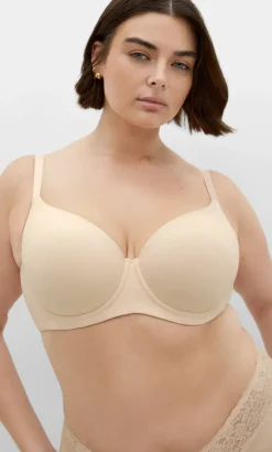 Smooth & Chic Cotton T-Shirt Bra - latte