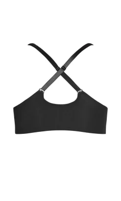 Smooth & Chic Front Close Cotton Push Up Bra - black