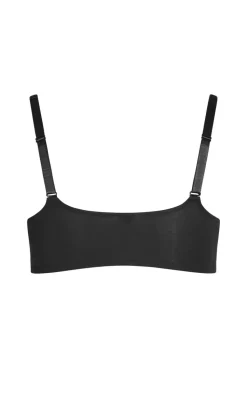 Smooth & Chic Front Close Cotton Push Up Bra - black