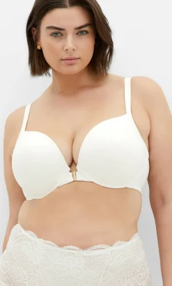 Smooth & Chic Front Close Cotton Push Up Bra - ivory