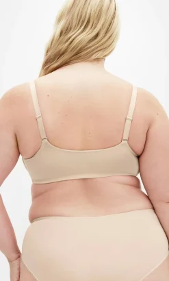 Smooth & Chic Front Close Cotton Push Up Bra - latte