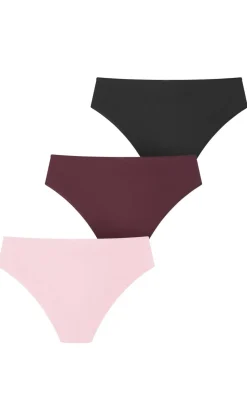 Smooth & Chic Micro 3 Pack Shorty - pink icing bordeaux black