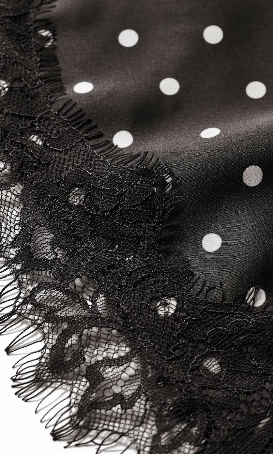 Spot Lace Trim Cami - dark chocolate
