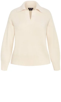 Star Alley Collared Jumper - milk