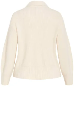 Star Alley Collared Jumper - milk