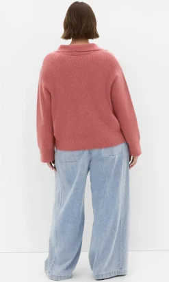 Star Alley Collared Jumper - rose