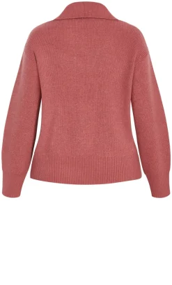Star Alley Collared Jumper - rose