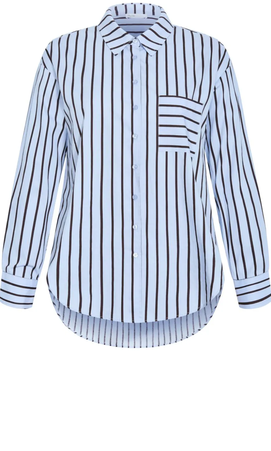 Stassi Stripe Cotton Shirt - baby blue