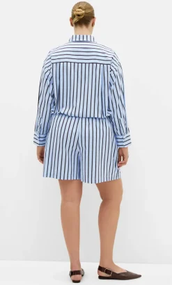 Stassi Stripe Cotton Short - baby blue