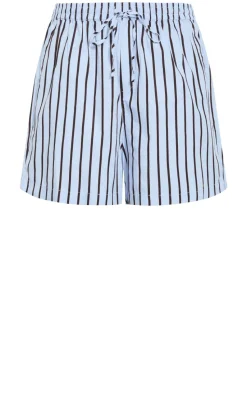 Stassi Stripe Cotton Short - baby blue