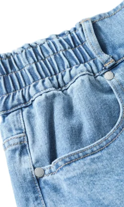 Stretch Waist Denim Short - mid wash