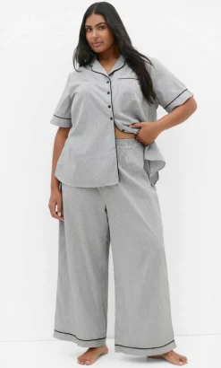 Stripe Cotton Pyjama Pant - charcoal