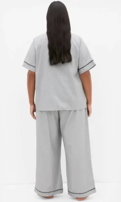 Stripe Cotton Pyjama Pant - charcoal