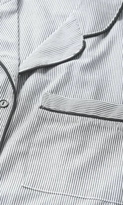 Stripe Cotton Pyjama Shirt - charcoal