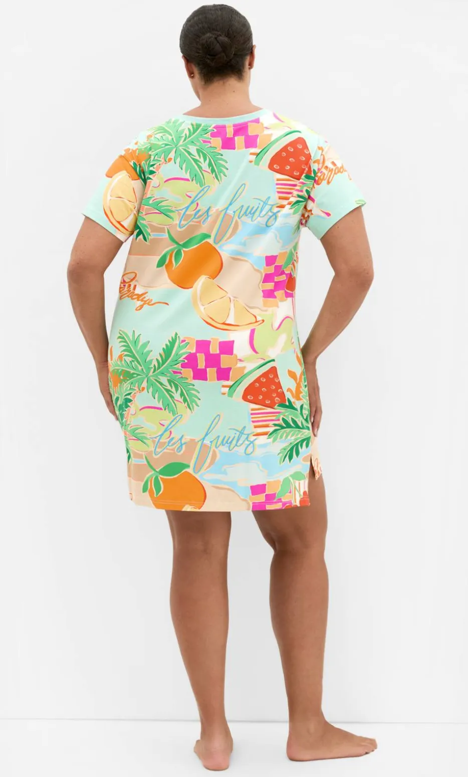 Summer Love Print Sleep Shirt - mint