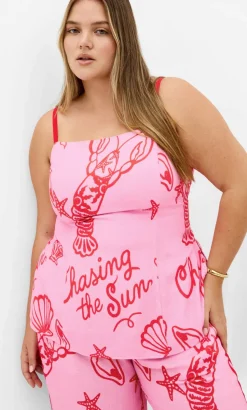 Sun Chaser Print Cami - pink