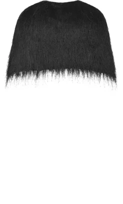 Susie Fringe Capelet - black