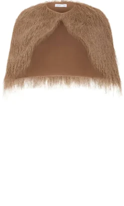 Susie Fringe Capelet - latte