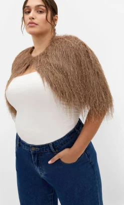 Susie Fringe Capelet - latte
