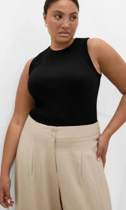 Talia Rib Tank - black