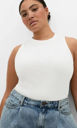 Talia Rib Tank - white