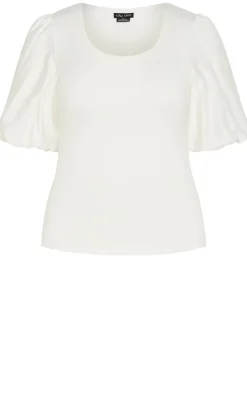 Tani Balloon Sleeve Top - white