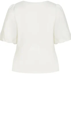 Tani Balloon Sleeve Top - white