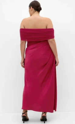 Tati Off Shoulder Maxi Dress - raspberry