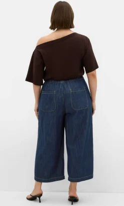 Tiana Cotton Denim Crop Pant - dark wash