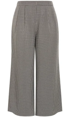Tiana Plaid Wide Leg Pant - ecru