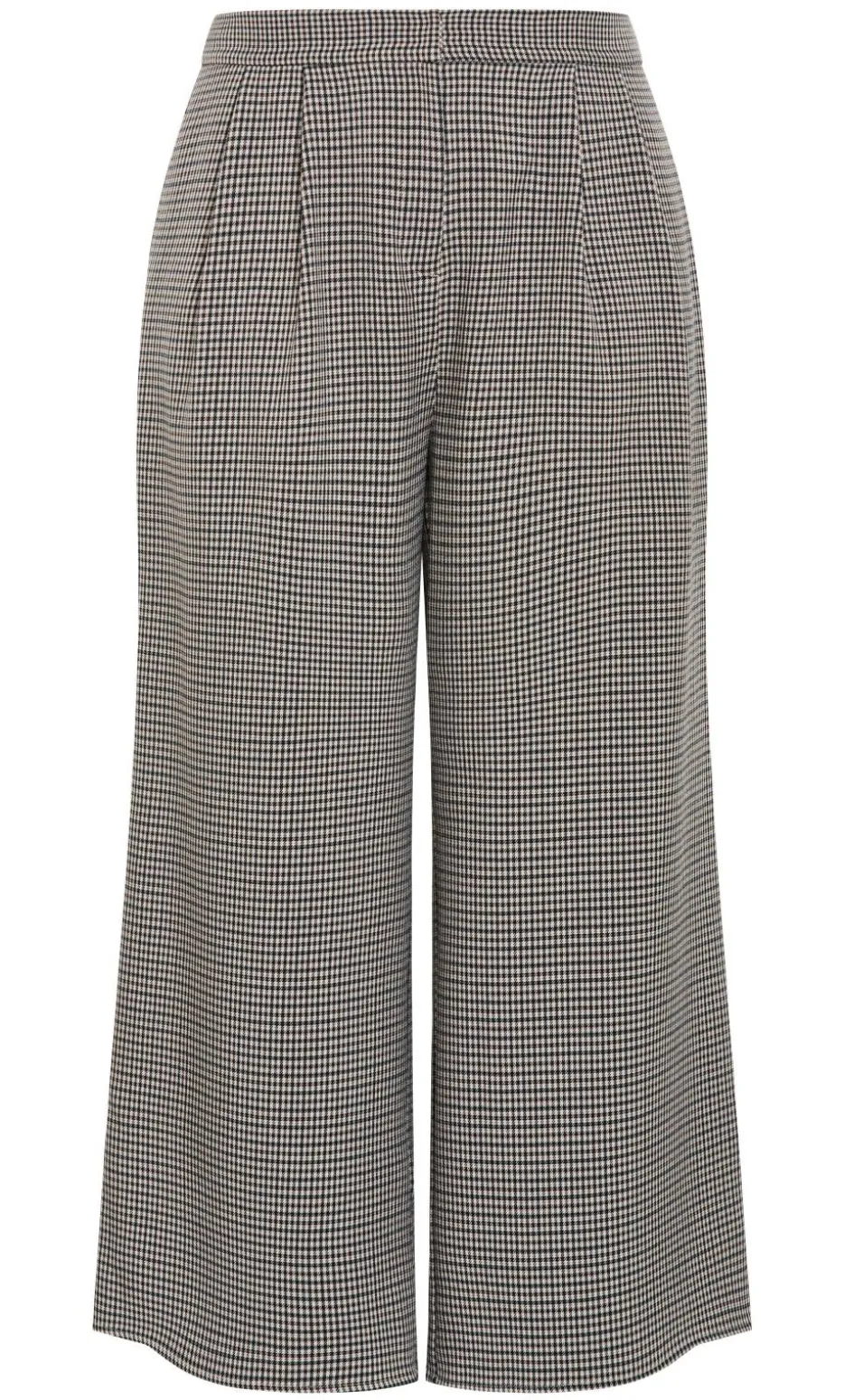 Tiana Plaid Wide Leg Pant - ecru