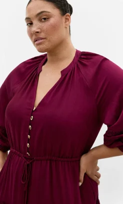Tiana Tier Maxi Dress - berry