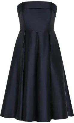 Tiffany Strapless Midi Dress - navy