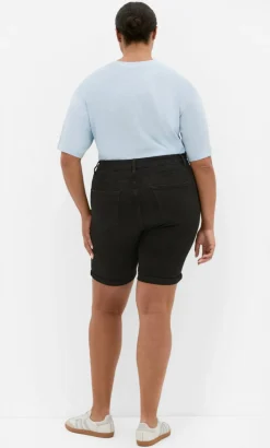 Turn Up Skinny Denim Short - black wash