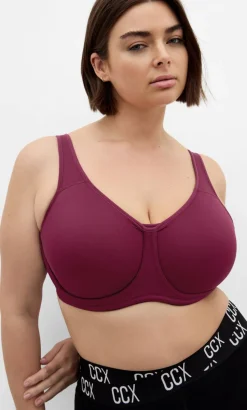 Underwire Sports Bra - dark cherry