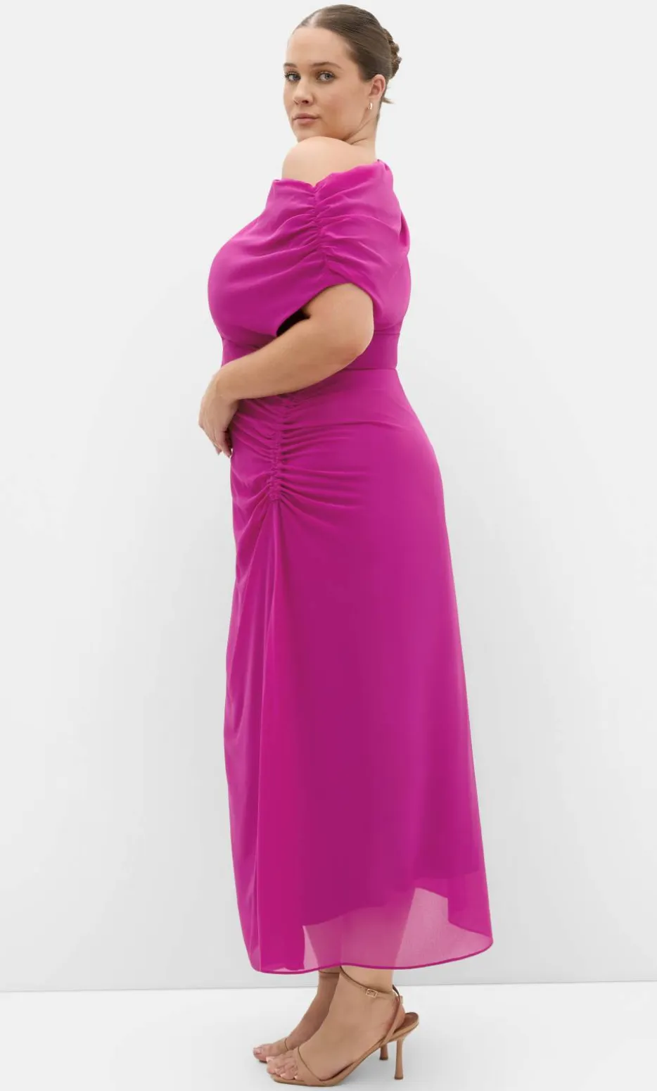Vivid Colour Maxi Dress - magenta