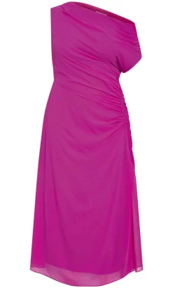 Vivid Colour Maxi Dress - magenta