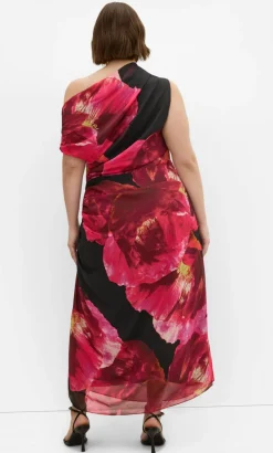 Vivid Print Maxi Dress - black