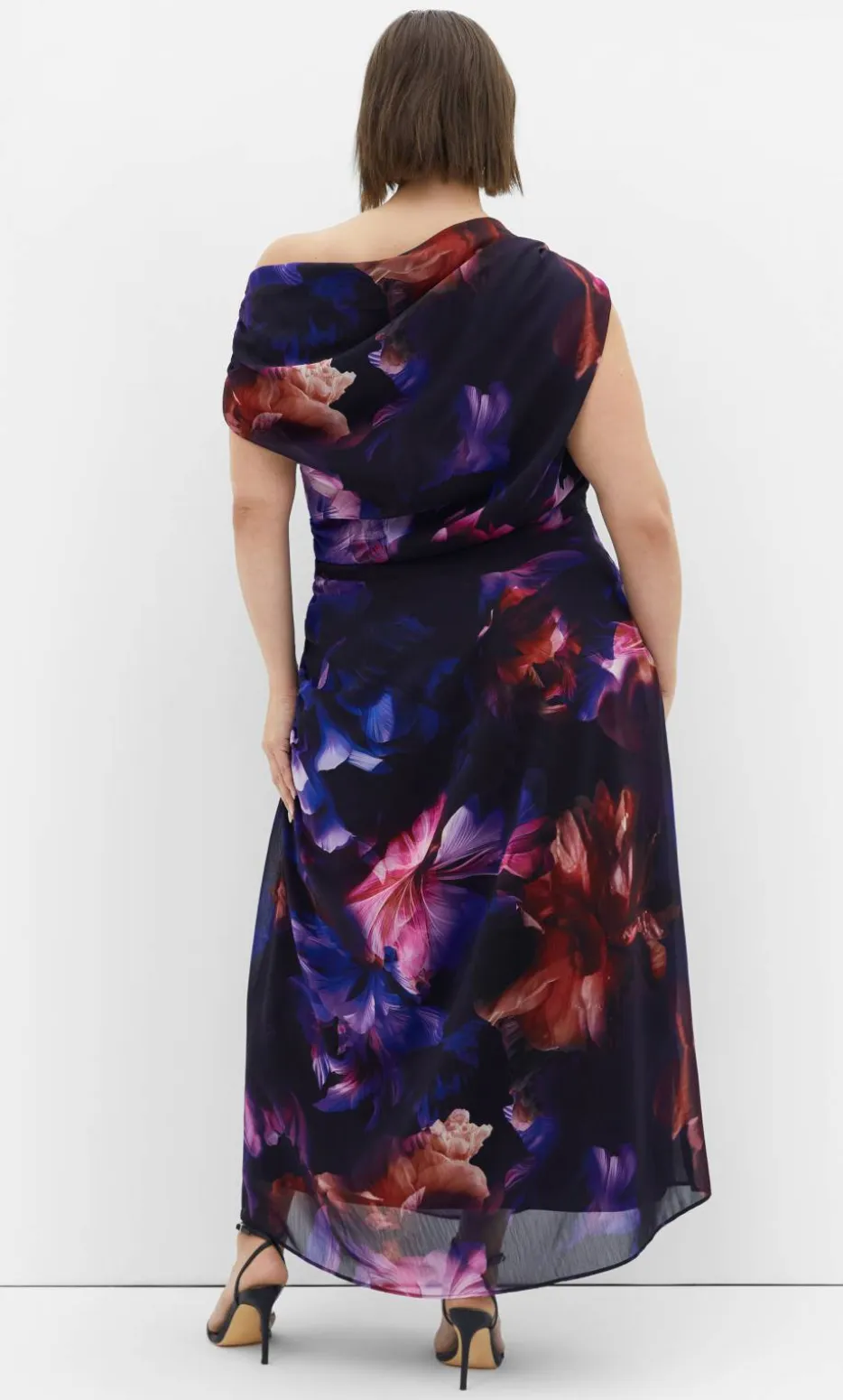 Vivid Print Maxi Dress - dark violet