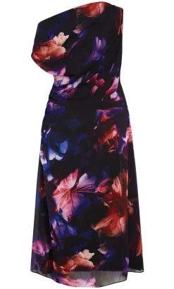 Vivid Print Maxi Dress - dark violet