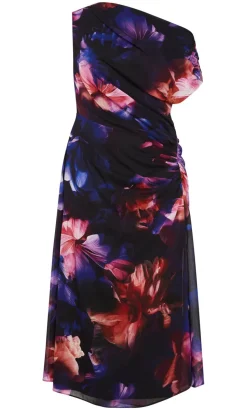 Vivid Print Maxi Dress - dark violet