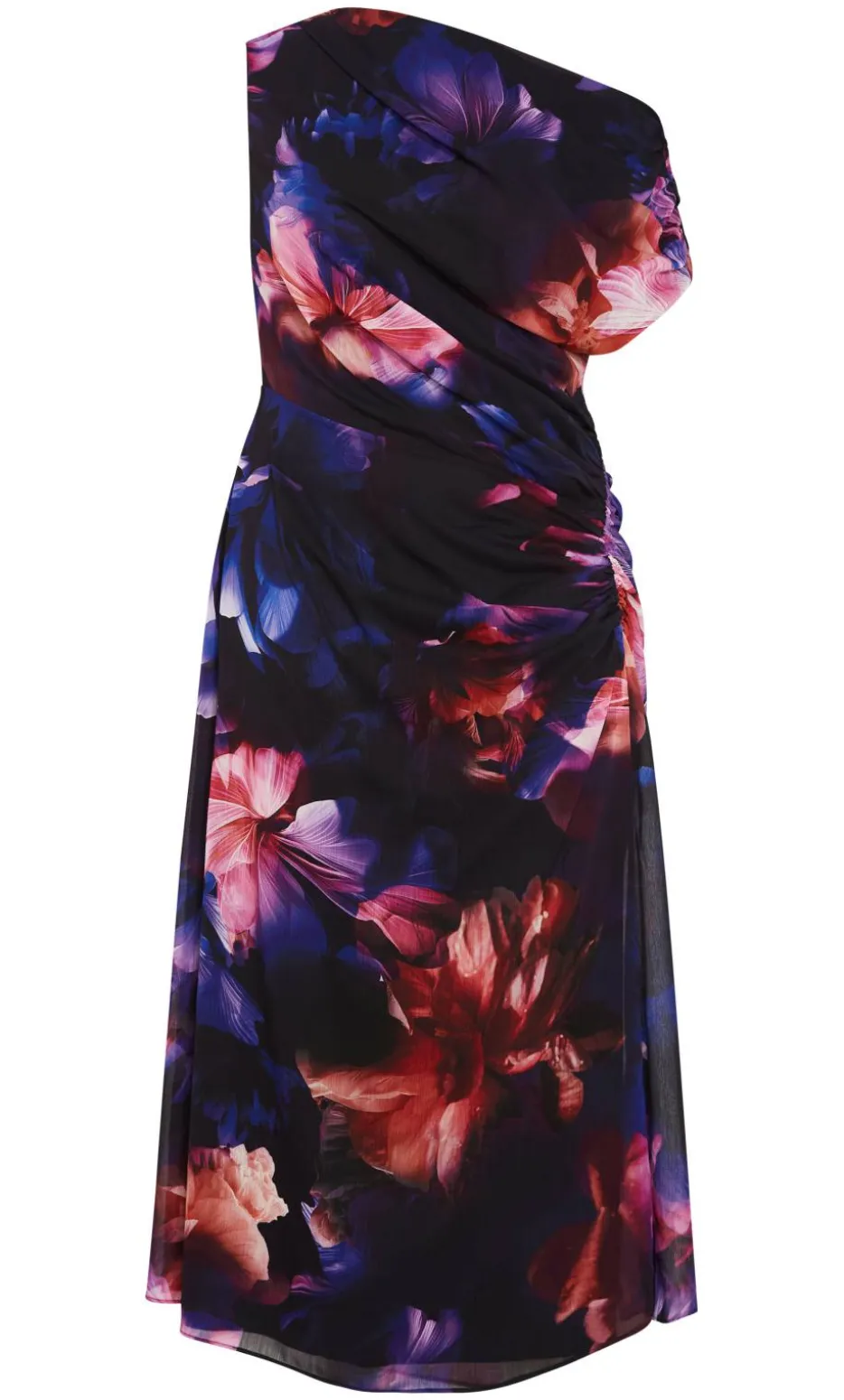 Vivid Print Maxi Dress - dark violet
