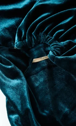 Vivi Velour Midi Dress - emerald