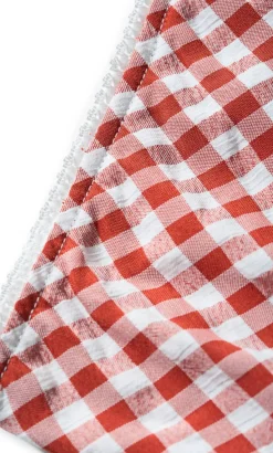 Western Gingham Midi Skirt - rust