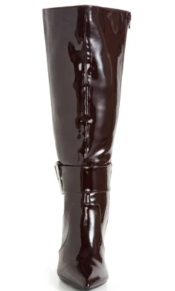 WIDE FIT Alix Long Stiletto Boot - dark cherry